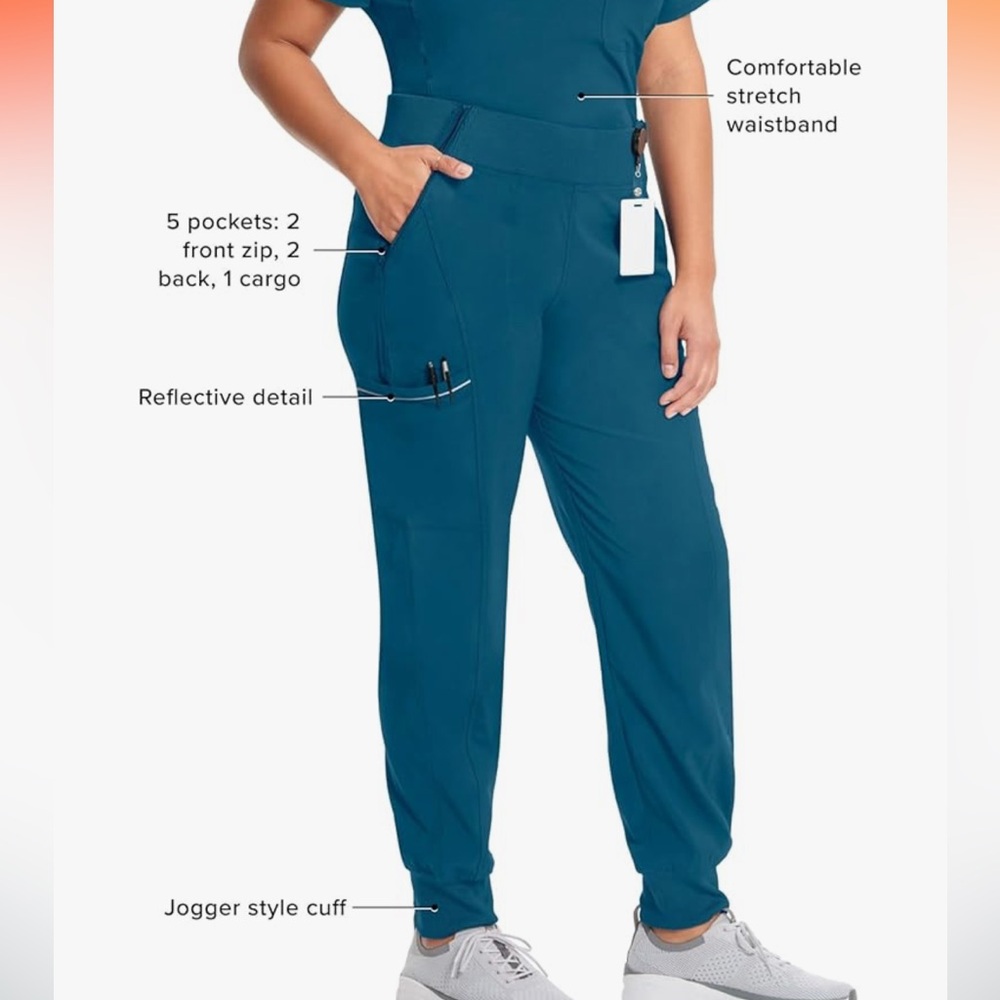 Cherokee Infinity Jogger scrub pants 
Caribbean blue
Small petite